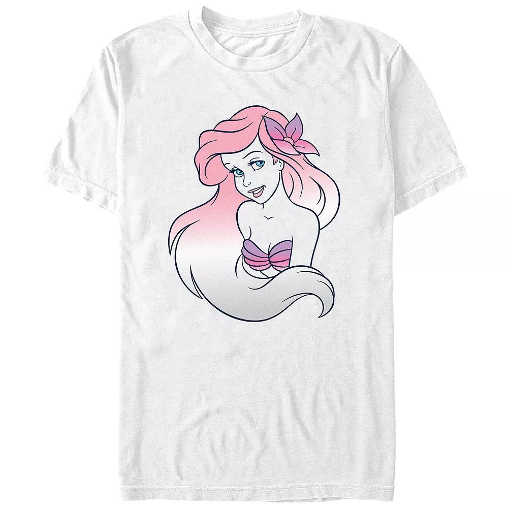 Disney's The Little Mermaid Ariel Gradient Hair Juniors' Boyfriend Graphic Tee, Women's, Size: XL, White Product Image