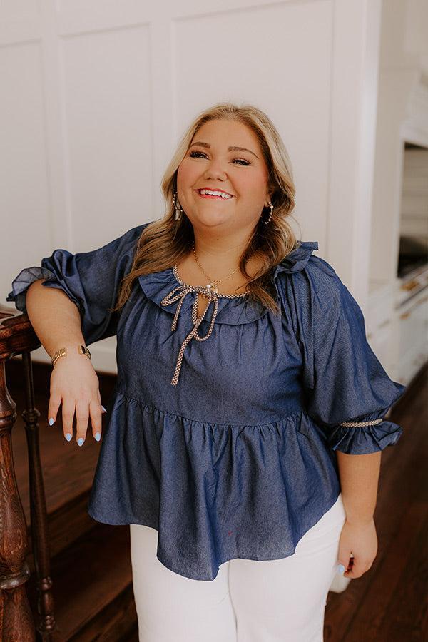 Heartfelt Happiness Chambray Top Curves Product Image