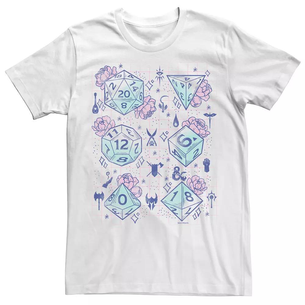 Big & Tall Dungeons And Dragons Floral Dice Grid Tee, Men's,  Product Image