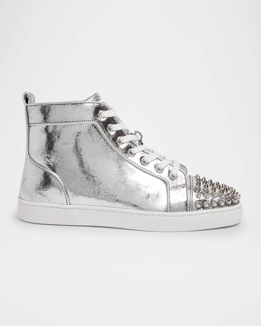 Mens Lou Spikes Metallic Leather High-Top Sneakers Product Image