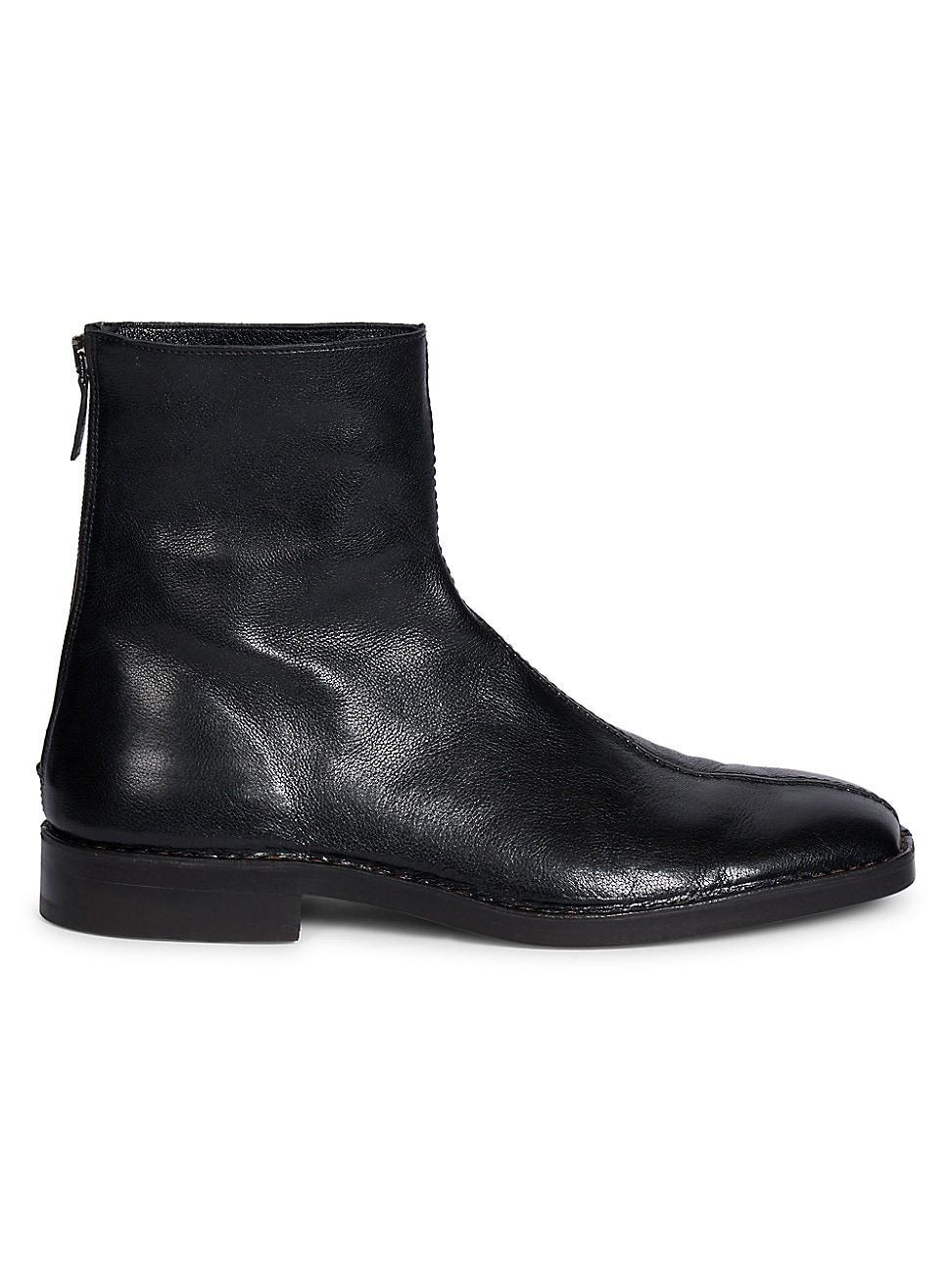 Mens Piped Leather Ankle Boots Product Image