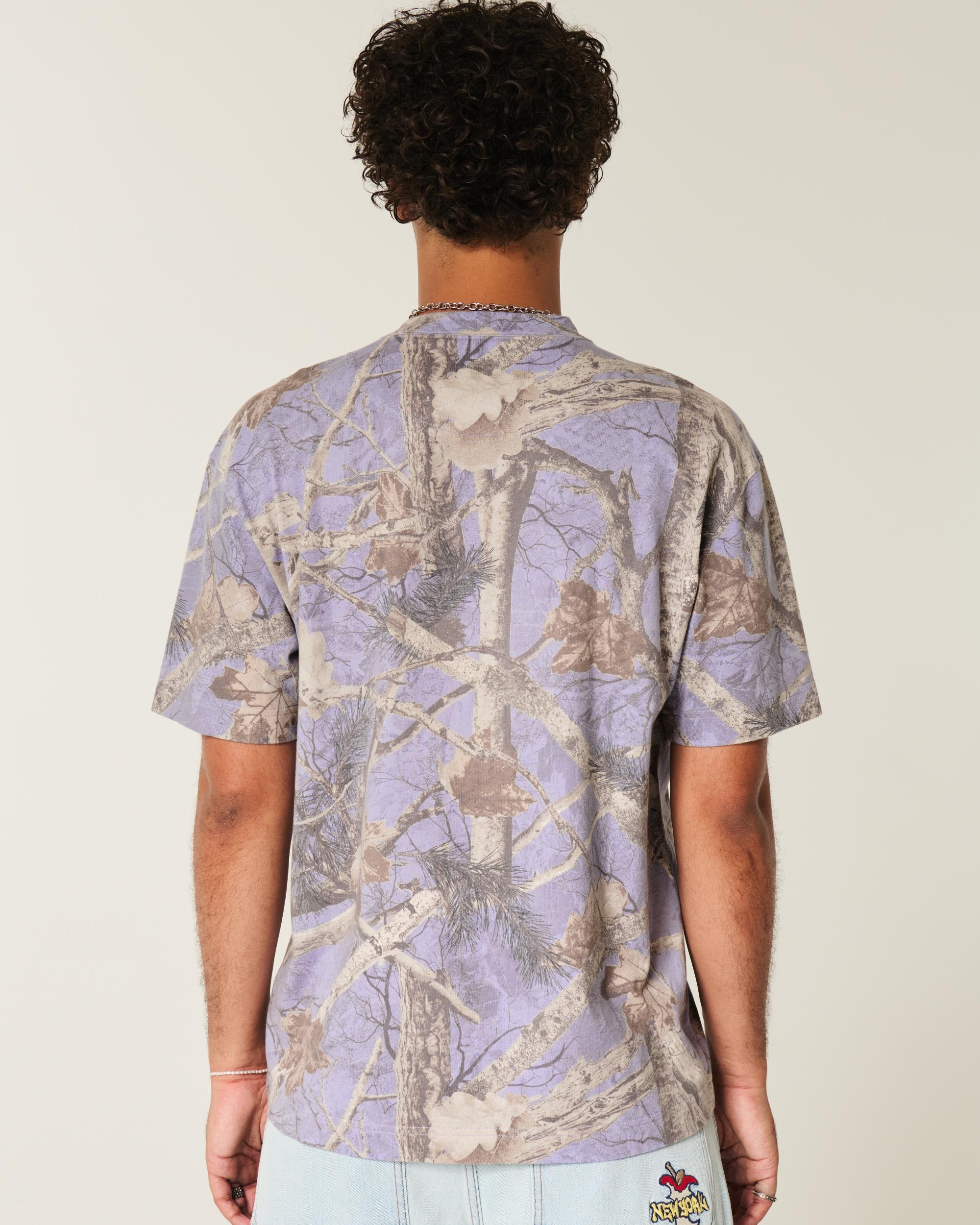 Boxy Heavyweight Camo Crew T-Shirt Product Image