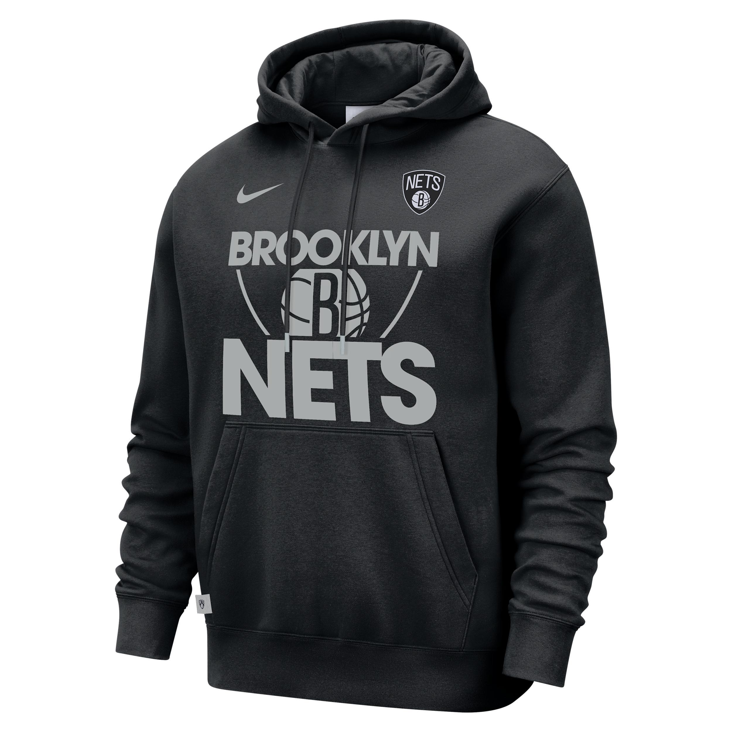 Brooklyn Nets Club Courtside Nike Mens NBA Pullover Hoodie | FZ7682-010 Product Image