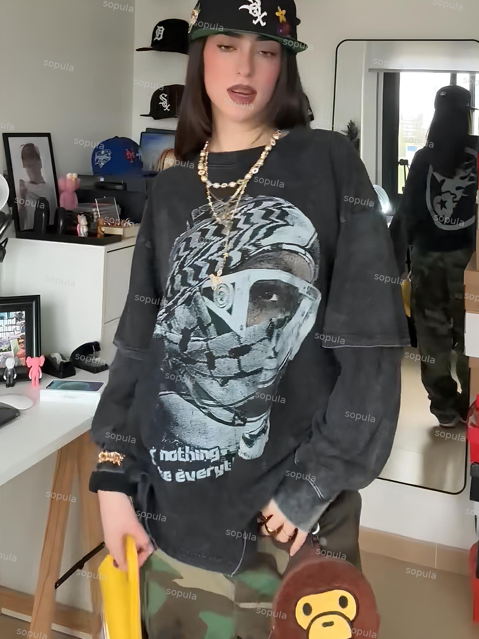 Sopula Fear Nothing, Create Everything Vintage Characters Cotton Long Sleeve T-Shirt Product Image