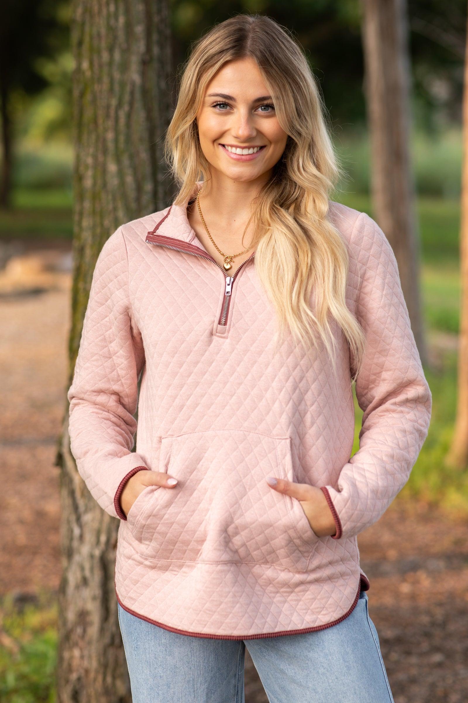 Quilted Half Zip-Up Pullover Product Image