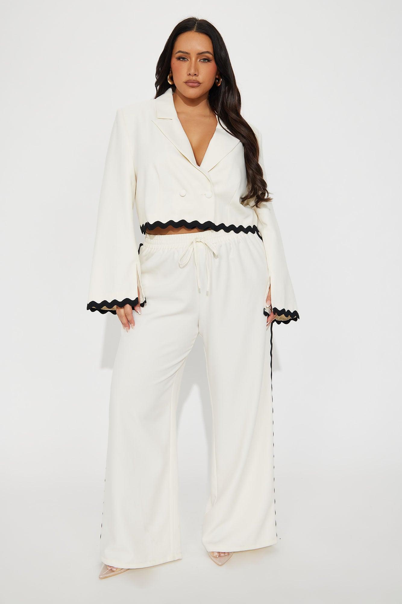 Take Me Higher Cropped Blazer - Cream Product Image