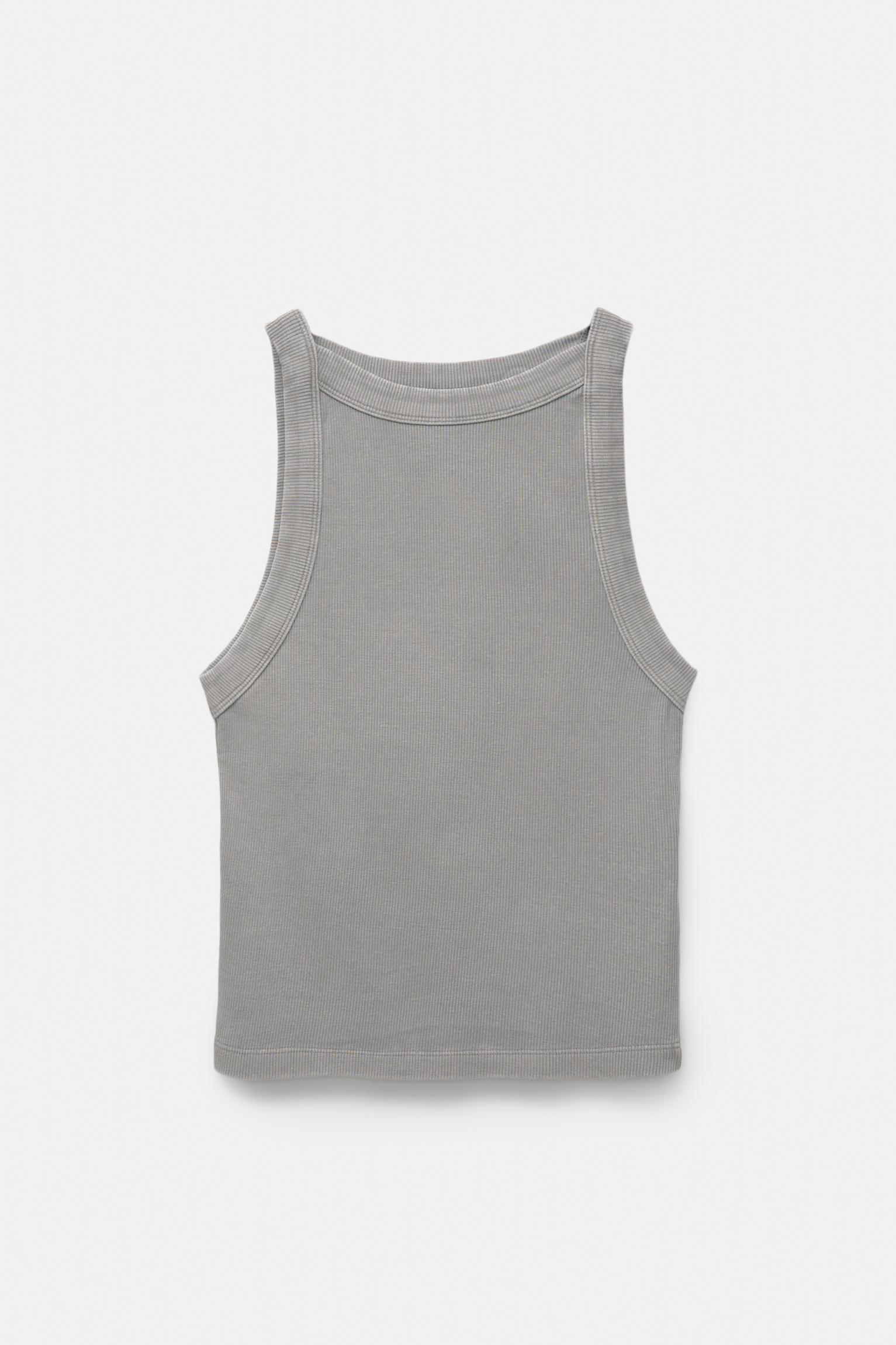 Halter neck tank top with trims Product Image