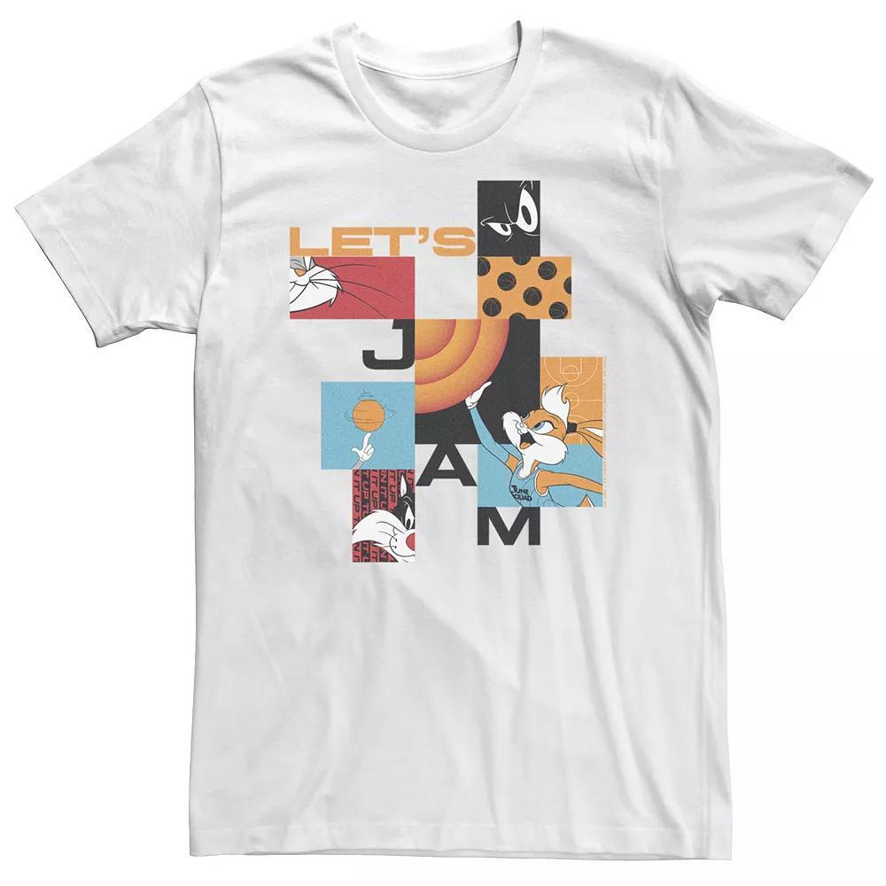 Big & Tall Space Jam 2 Lets Jam Squares Boxed Up Tee, Men's, Size: 3XL, White Product Image