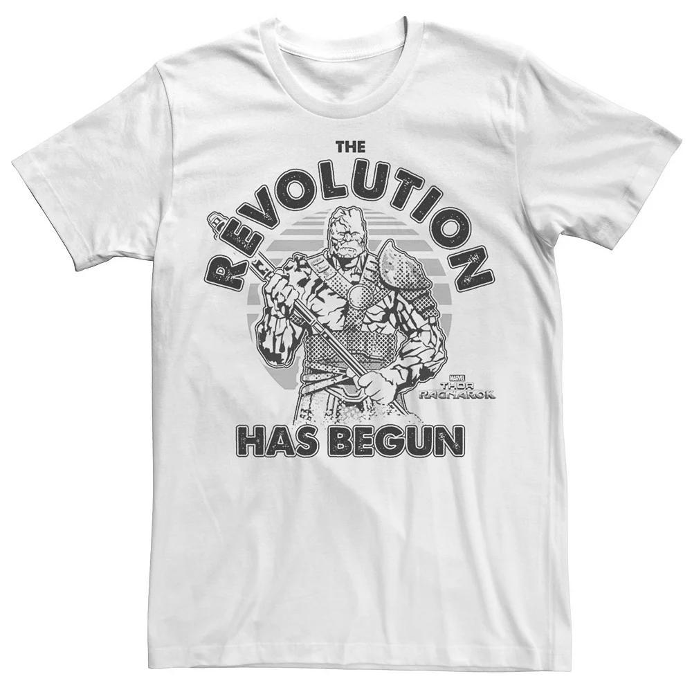 Men's Marvel Thor Ragnarok Korg Revolution Begins Grey Out Tee,  Product Image