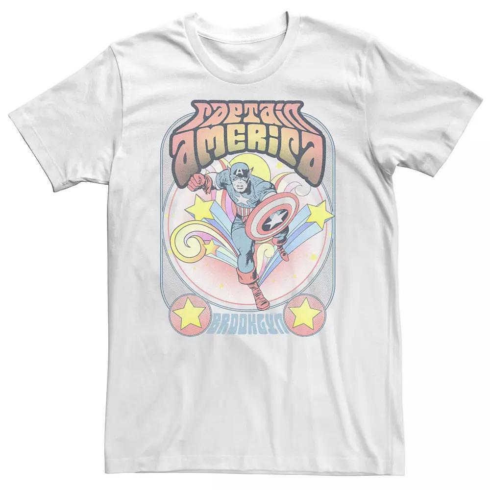 Big & Tall Marvel Comic Retro Distressed Captain America Comic Poster Tee, Men's,  Product Image