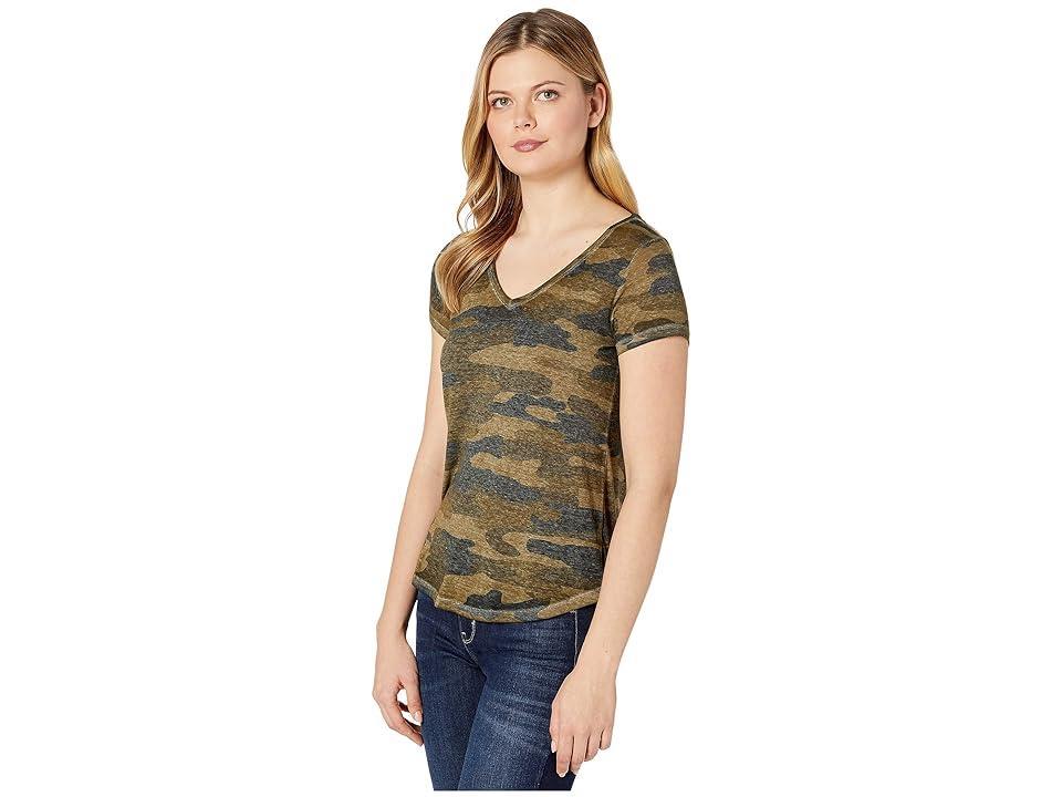 Lucky Brand Camo Burnout Tee Multi) Women's T Shirt Product Image