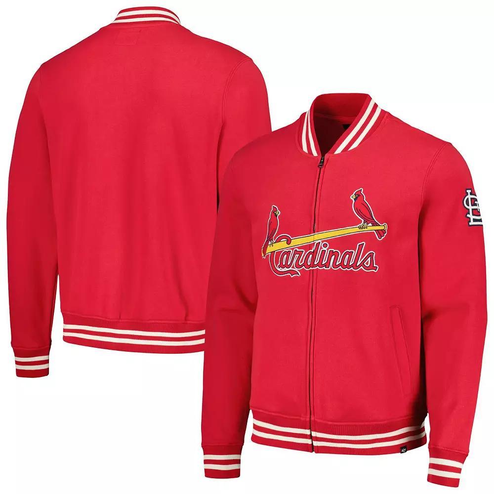 Men's '47 Red St. Louis Cardinals Wax Pack Pro Camden Full-Zip Track Jacket,  Product Image