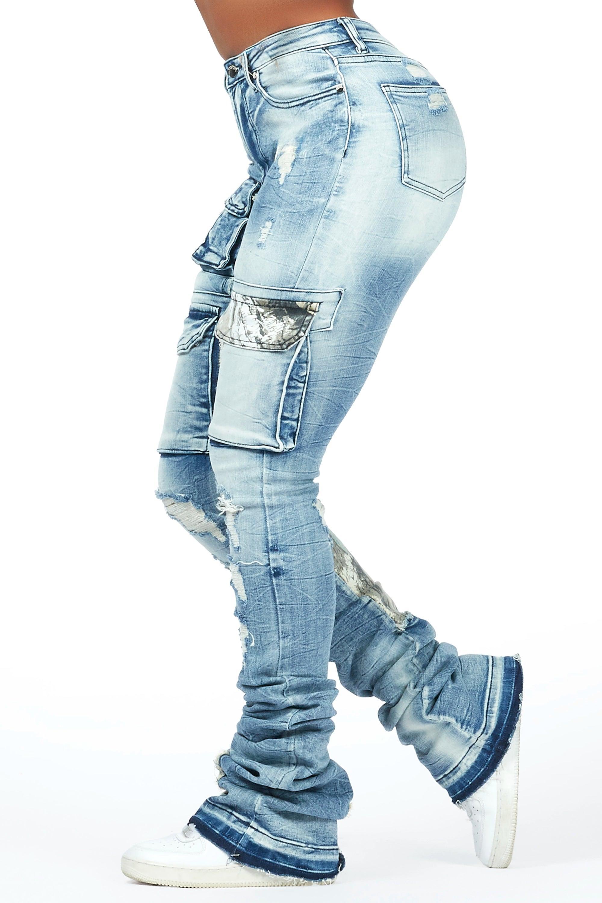 Teresa Light Wash Super Stacked Jean Female Product Image