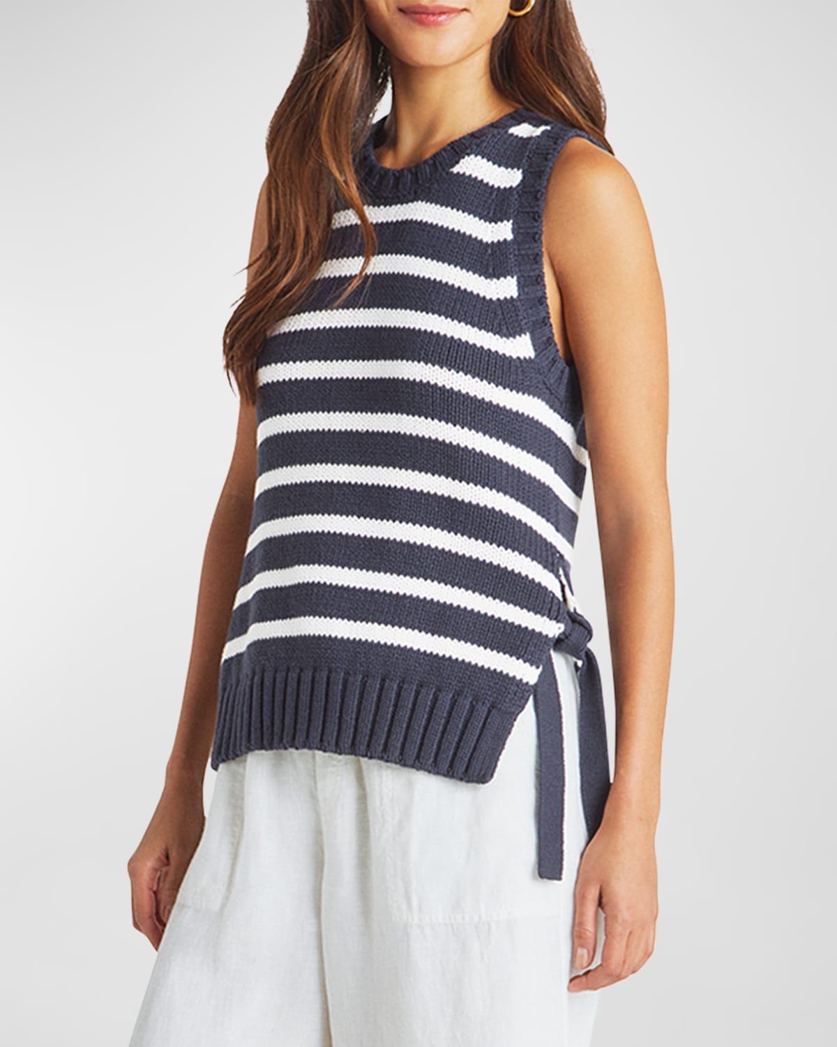 Womens Zoey Striped Cotton-Blend Sweater Tank Product Image