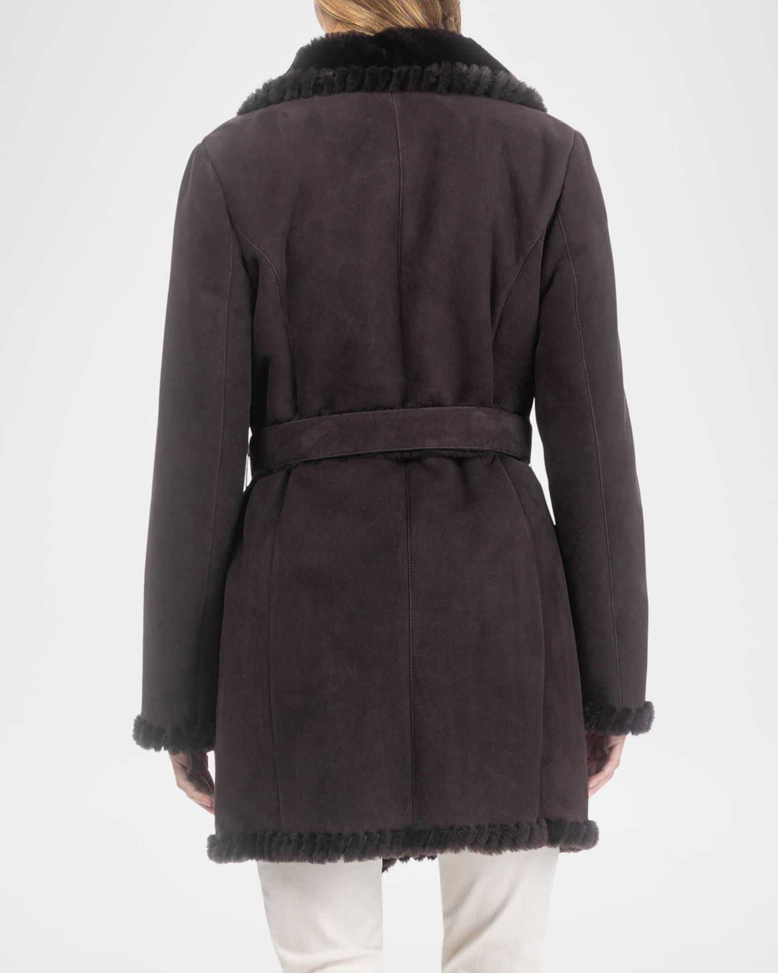 Merino Shearling Lamb Belted Stroller With Whipstitch Trim Product Image