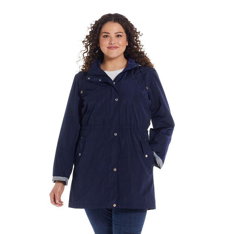 Plus Size Weathercast Hooded Anorak Jacket, Women's, Size: 2XL, Blue Product Image