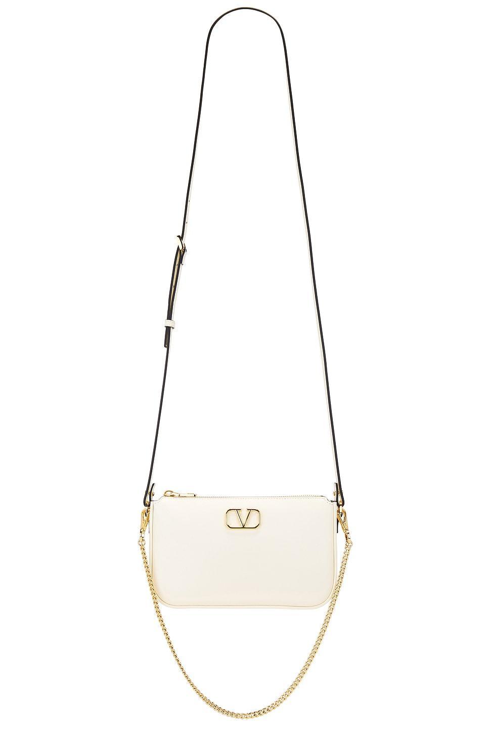 VALENTINO GARAVANI Valentino Ivory Brand-plaque Leather Crossbody Bag Product Image