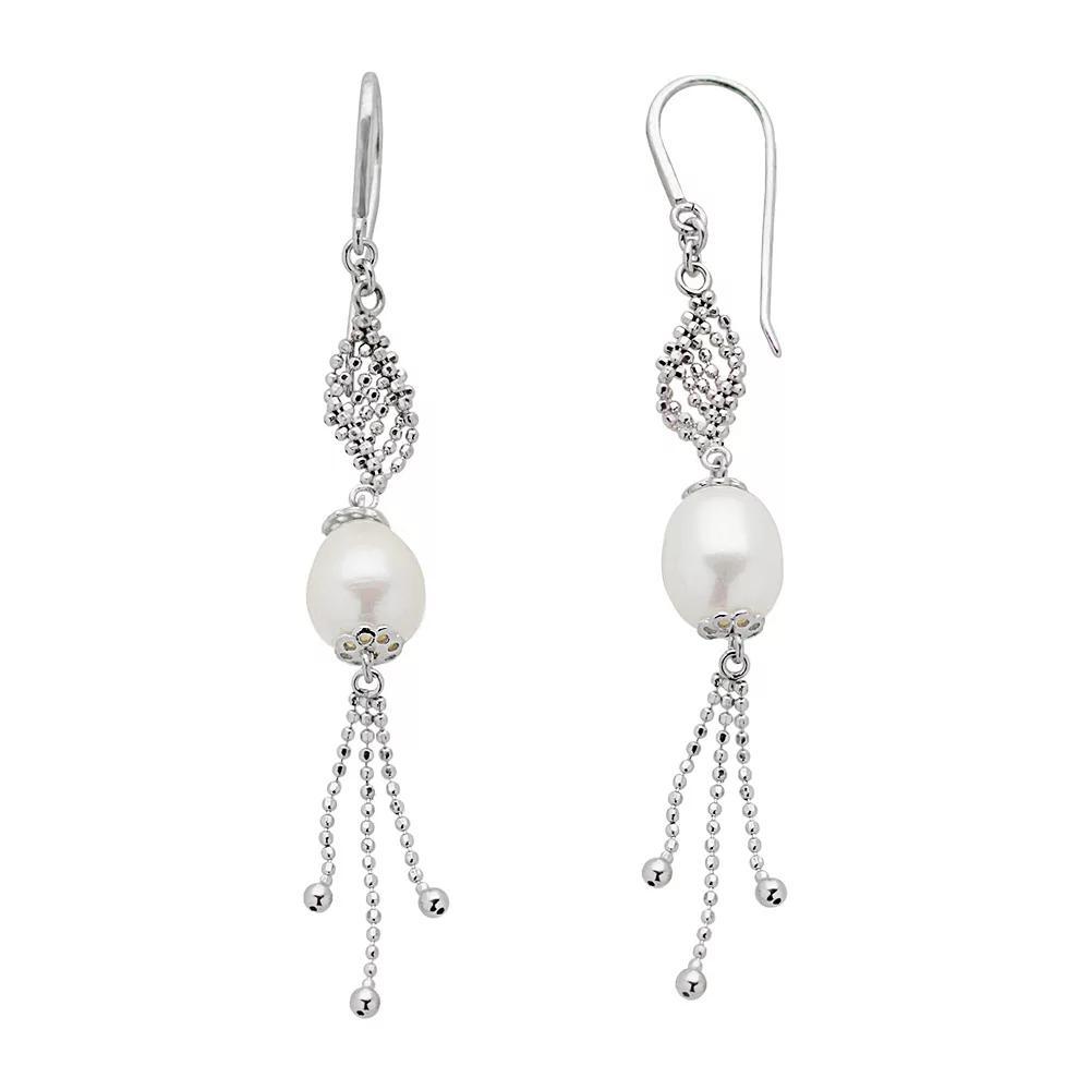 PearLustre by Imperial Sterling Silver Freshwater Cultured Pearl Twist Drop Earrings, Women's, White Product Image