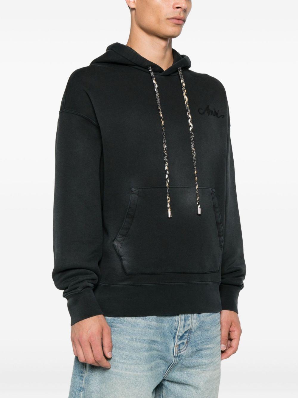 embroidered drawstring hoodie Product Image