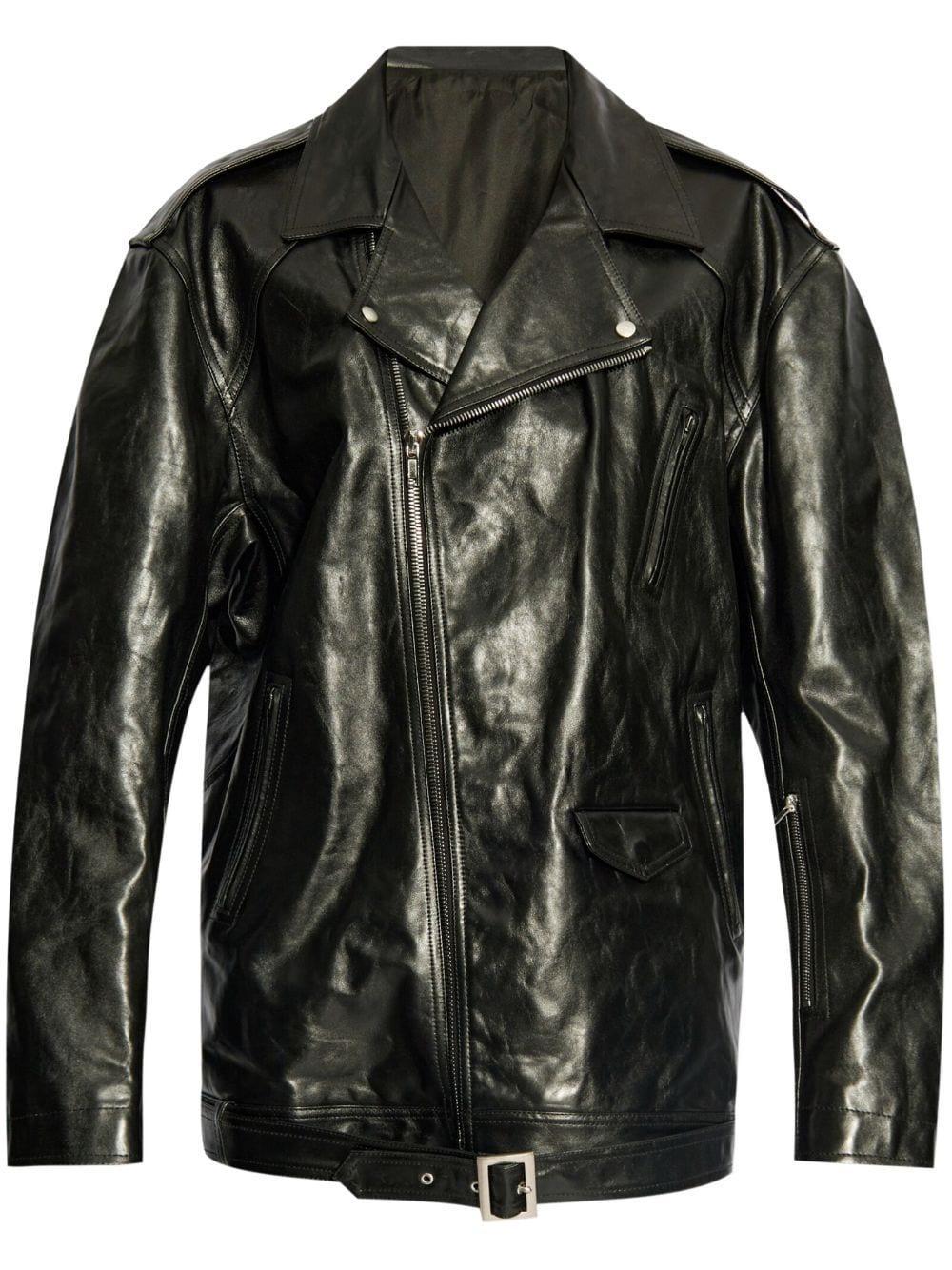 RICK OWENS Elongated Biker Jacket In Black Product Image