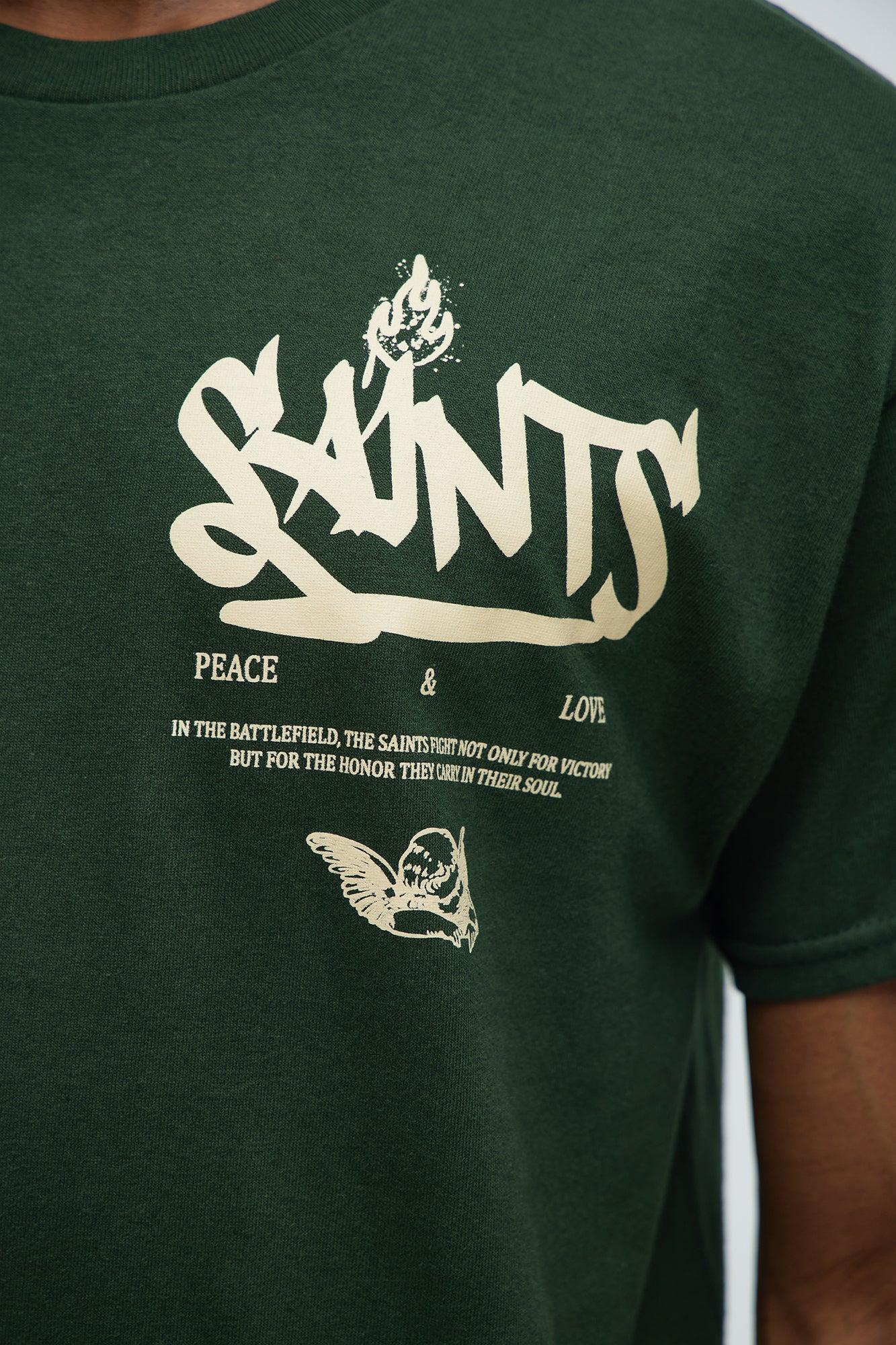 Saints Drip Short Sleeve Tee - Green Male Product Image