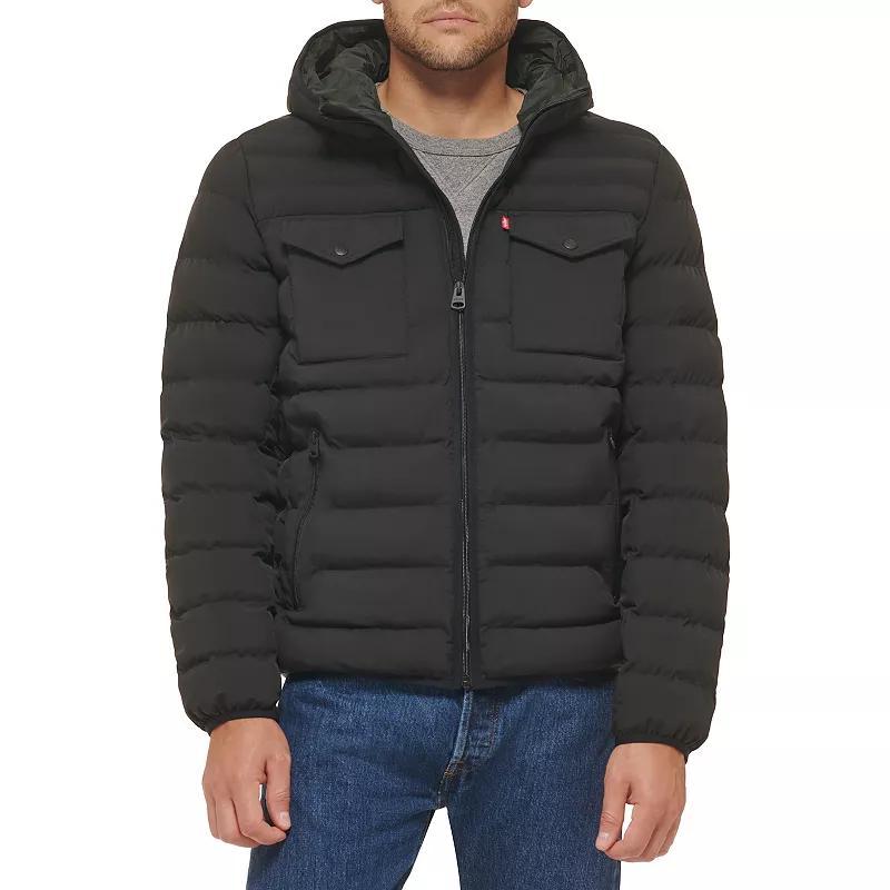 Men's Levi's® Stretch Two Pocket Quilted Hooded Jacket,  Product Image