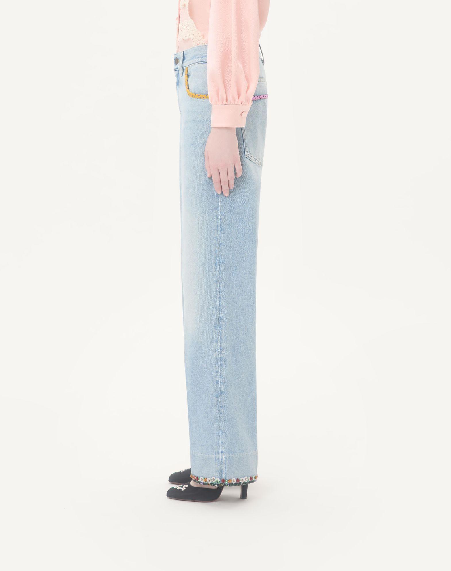 Embroidered Denim Pants Product Image