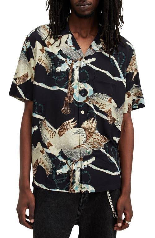 ALLSAINTS Buzzard Camp Shirt In Jet Black Product Image