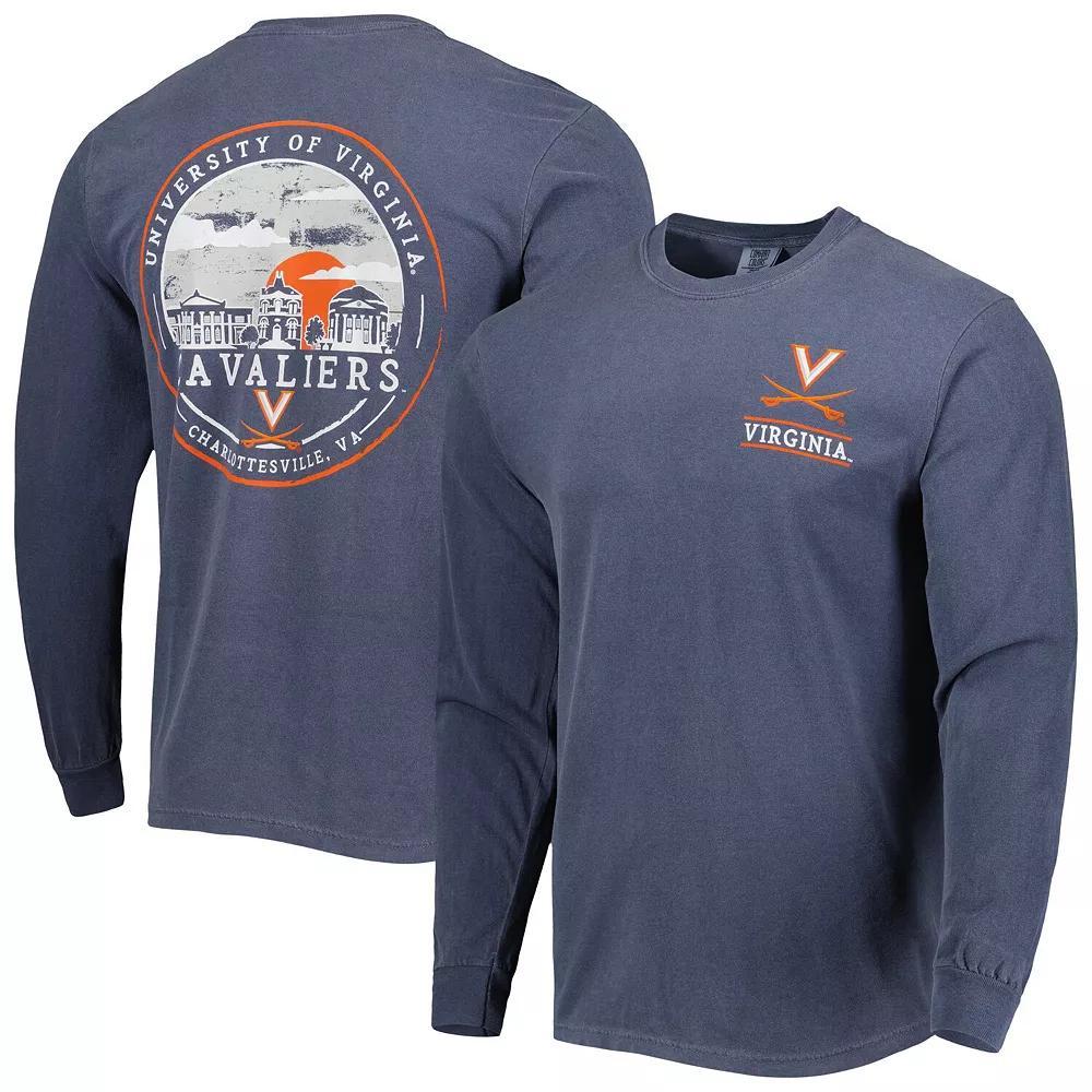 Men's Navy Virginia Cavaliers Circle Campus Scene Long Sleeve T-Shirt, Size: 2XL, Blue Product Image