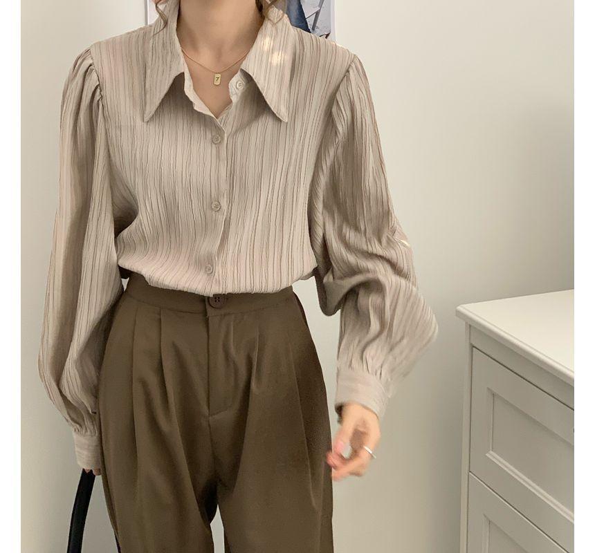 Long-Sleeve Striped Shirt Product Image