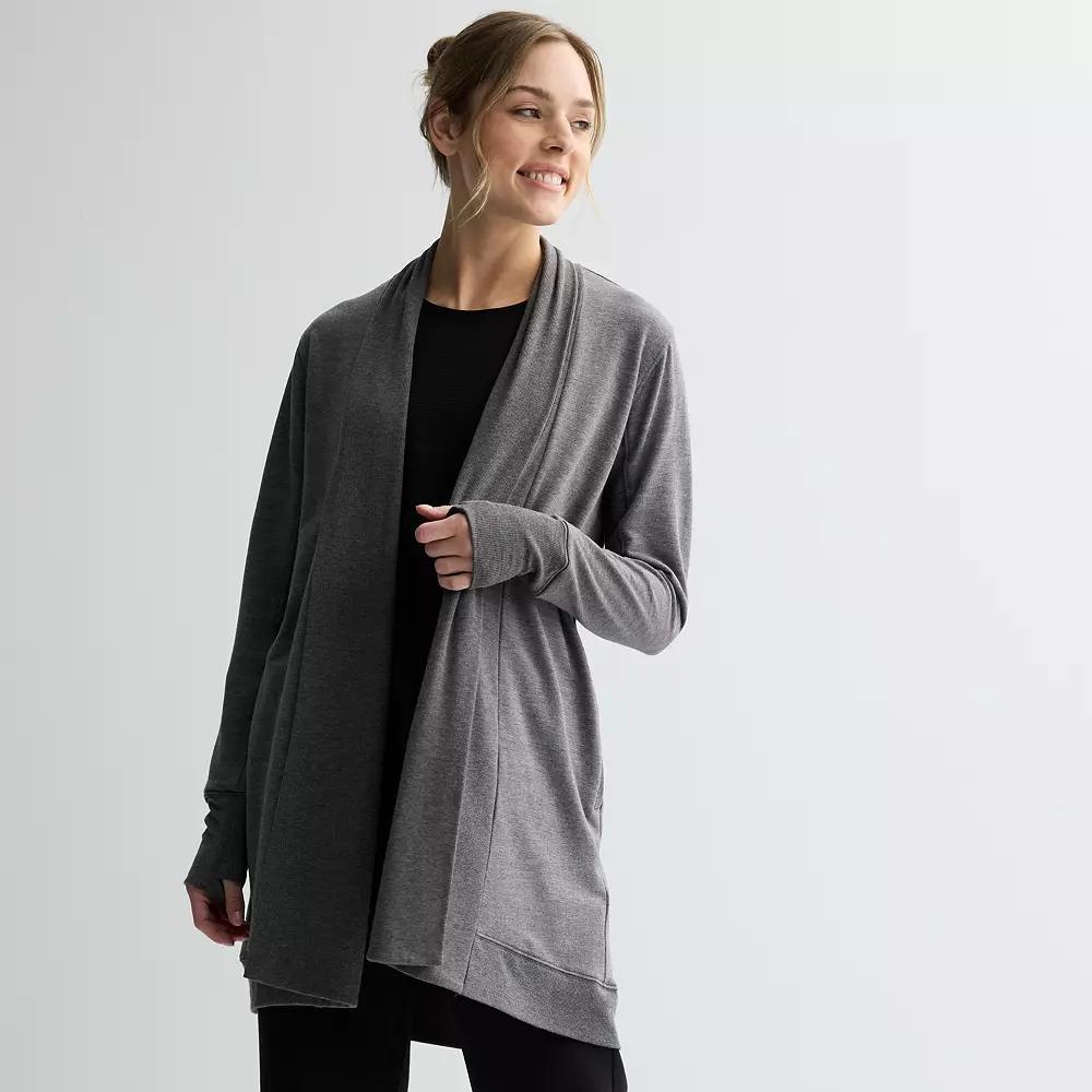 Women's Tek Gear French Terry Long Wrap, Size: Medium, Grey Gray Product Image