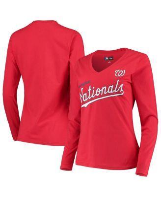 Womens G-iii 4Her by Carl Banks Red Washington Nationals Post Season Long Sleeve T-shirt Product Image