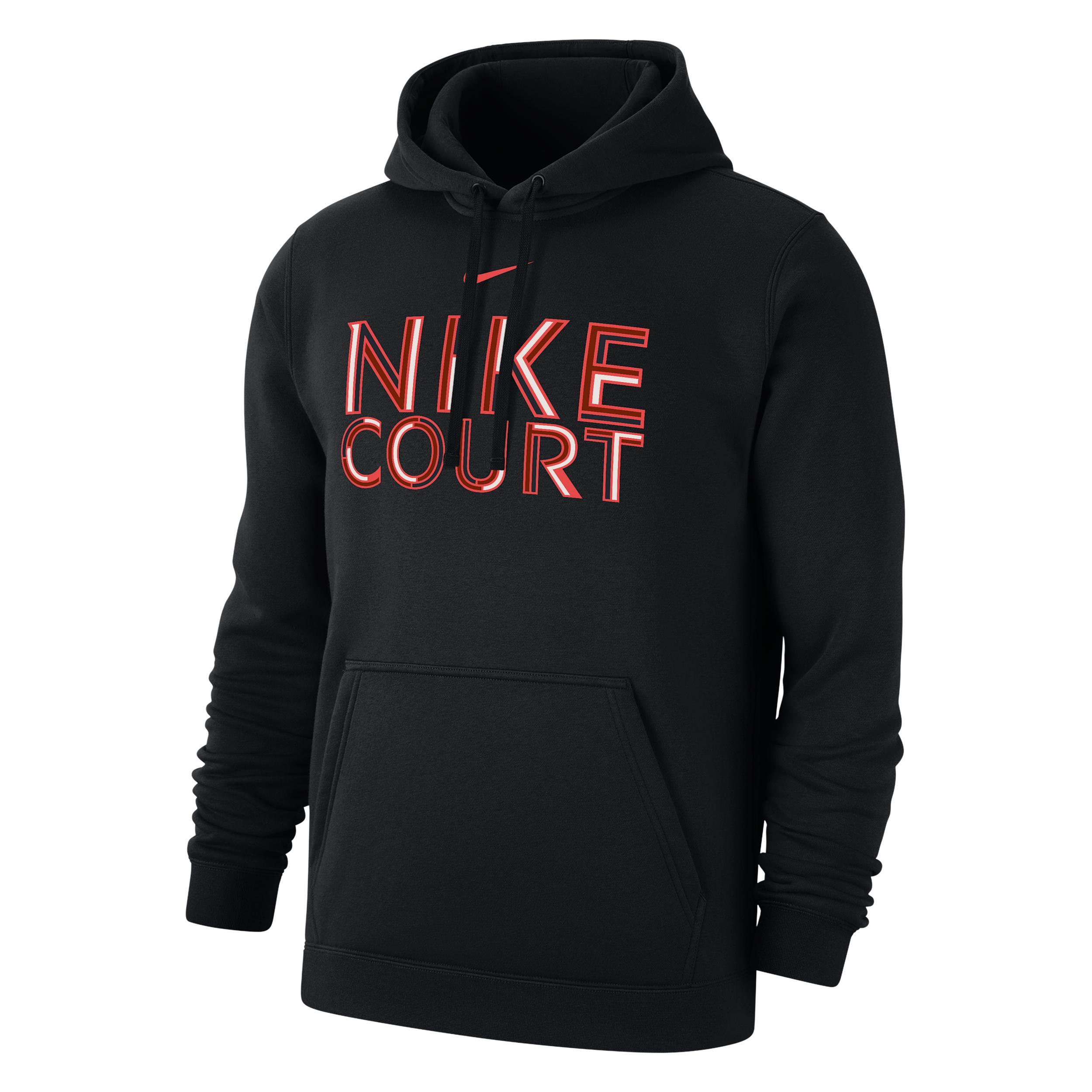 Nike Mens Club Tennis Fleece Pullover Hoodie | M31777FO25-BLK Product Image