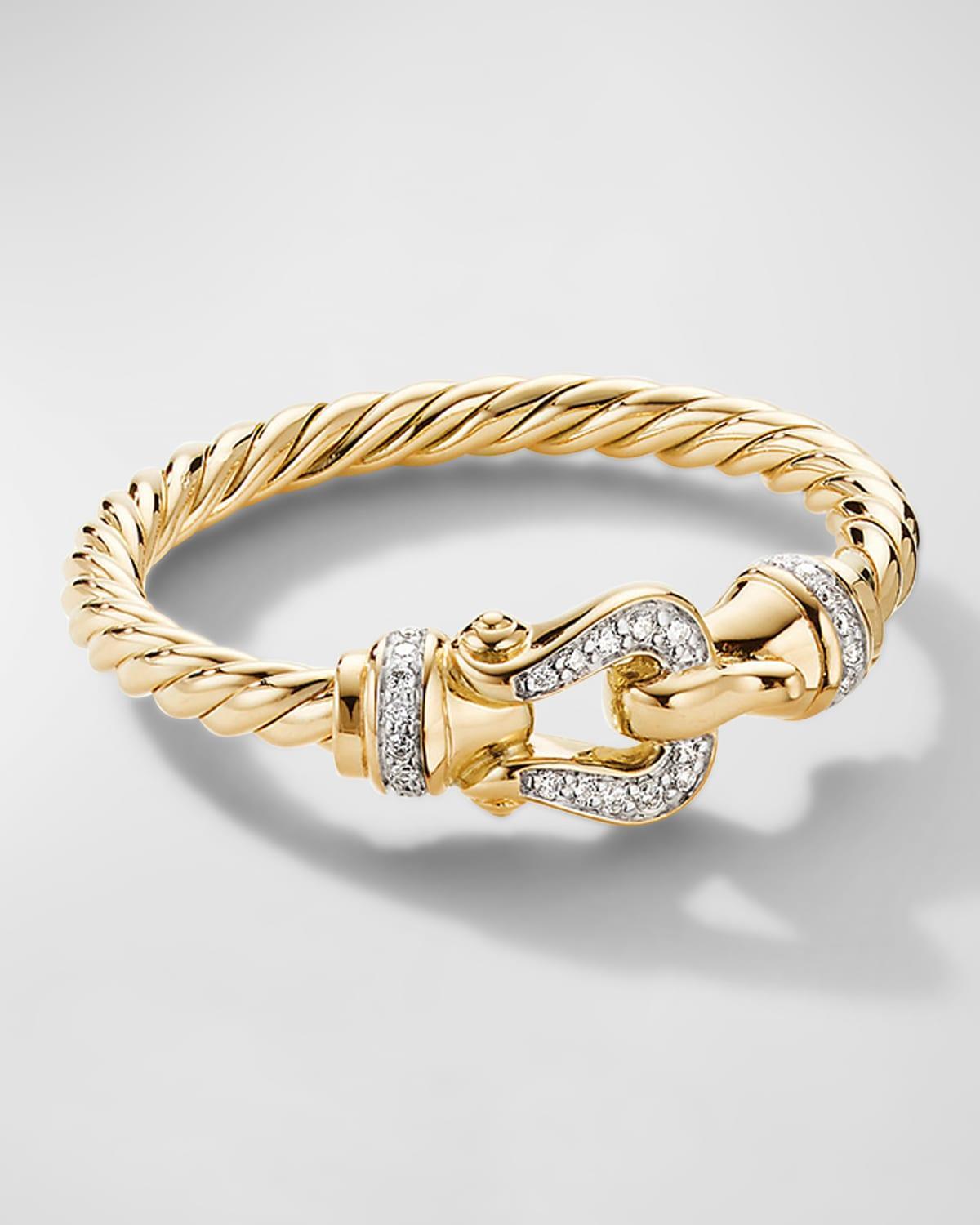 Womens Petite Buckle Ring In 18K Yellow Gold Product Image