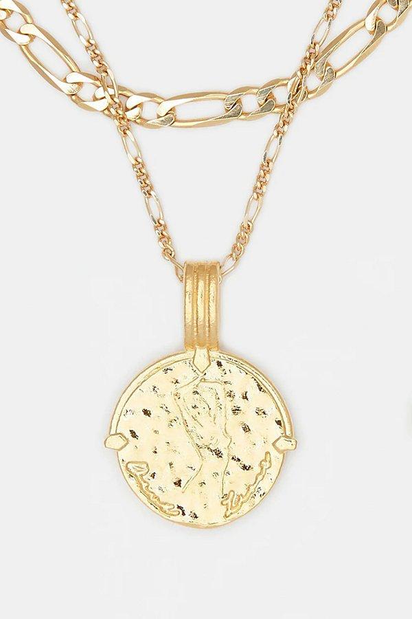 Deux Lions Jewelry Gold Sicilian Zodiac Layered Necklace Womens at Urban Outfitters Product Image