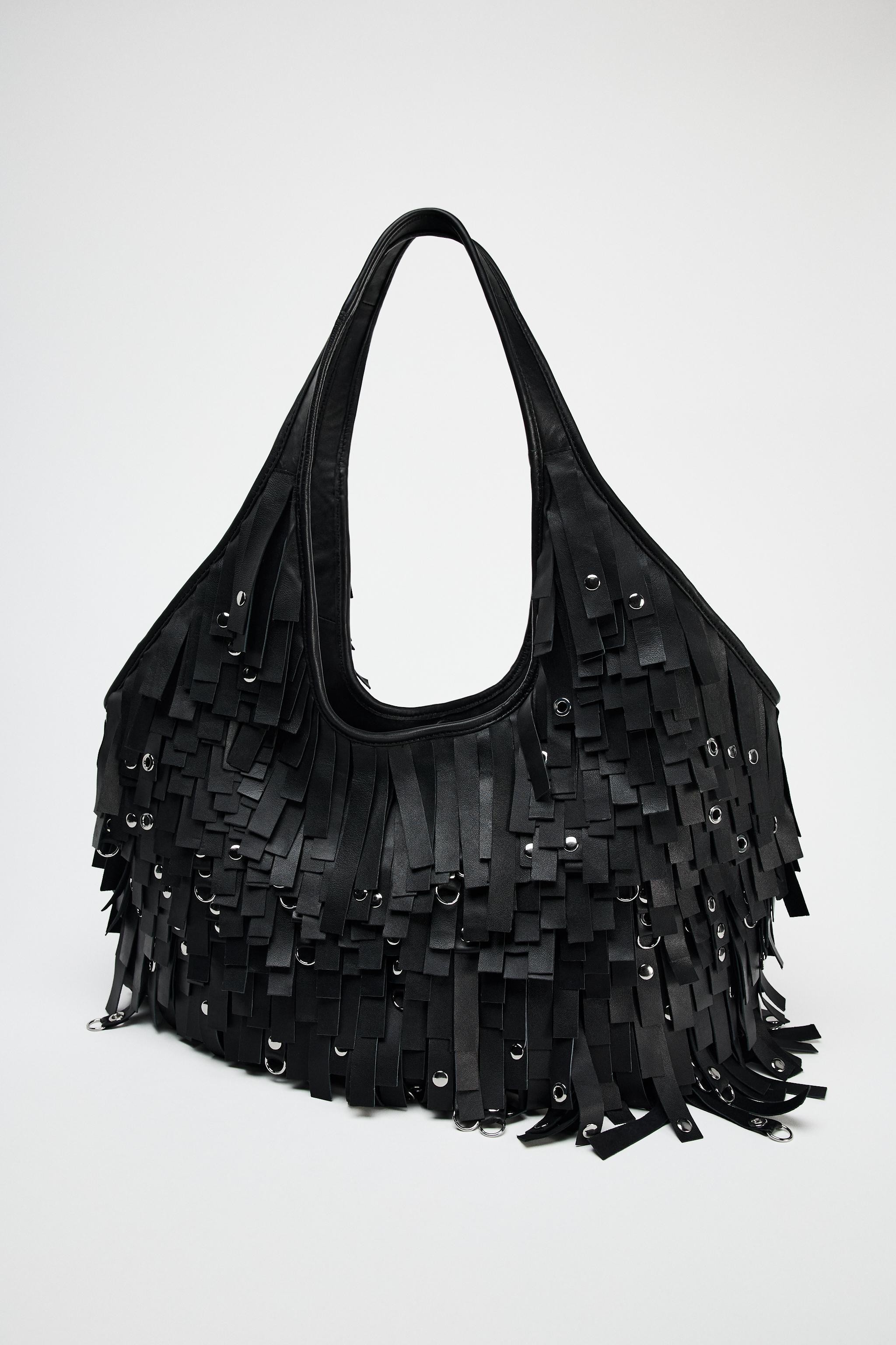 FRINGED LEATHER MAXI TOTE BAG Product Image