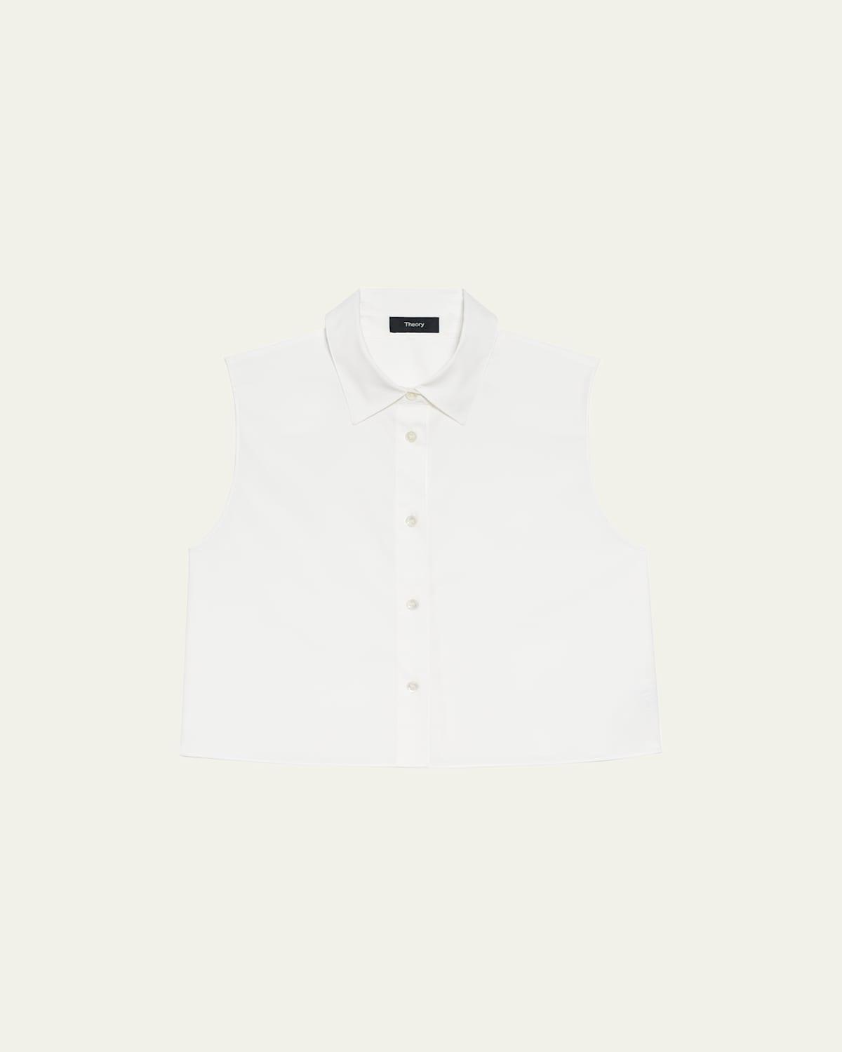 Cropped Sleeveless Cotton Shirt Product Image