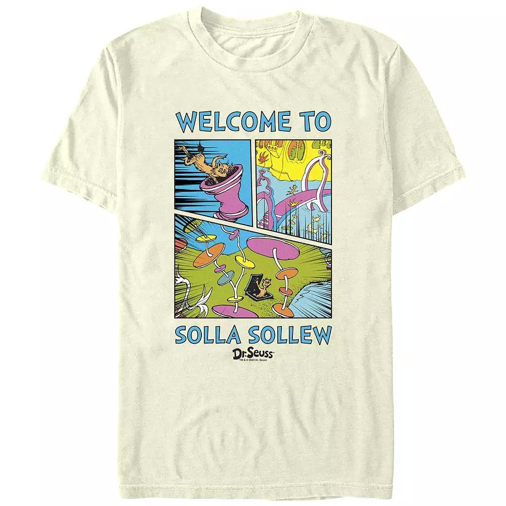 Men's Dr. Seuss Welcome To Solla Sollew Graphic Tee, Size: Medium, Natural Product Image