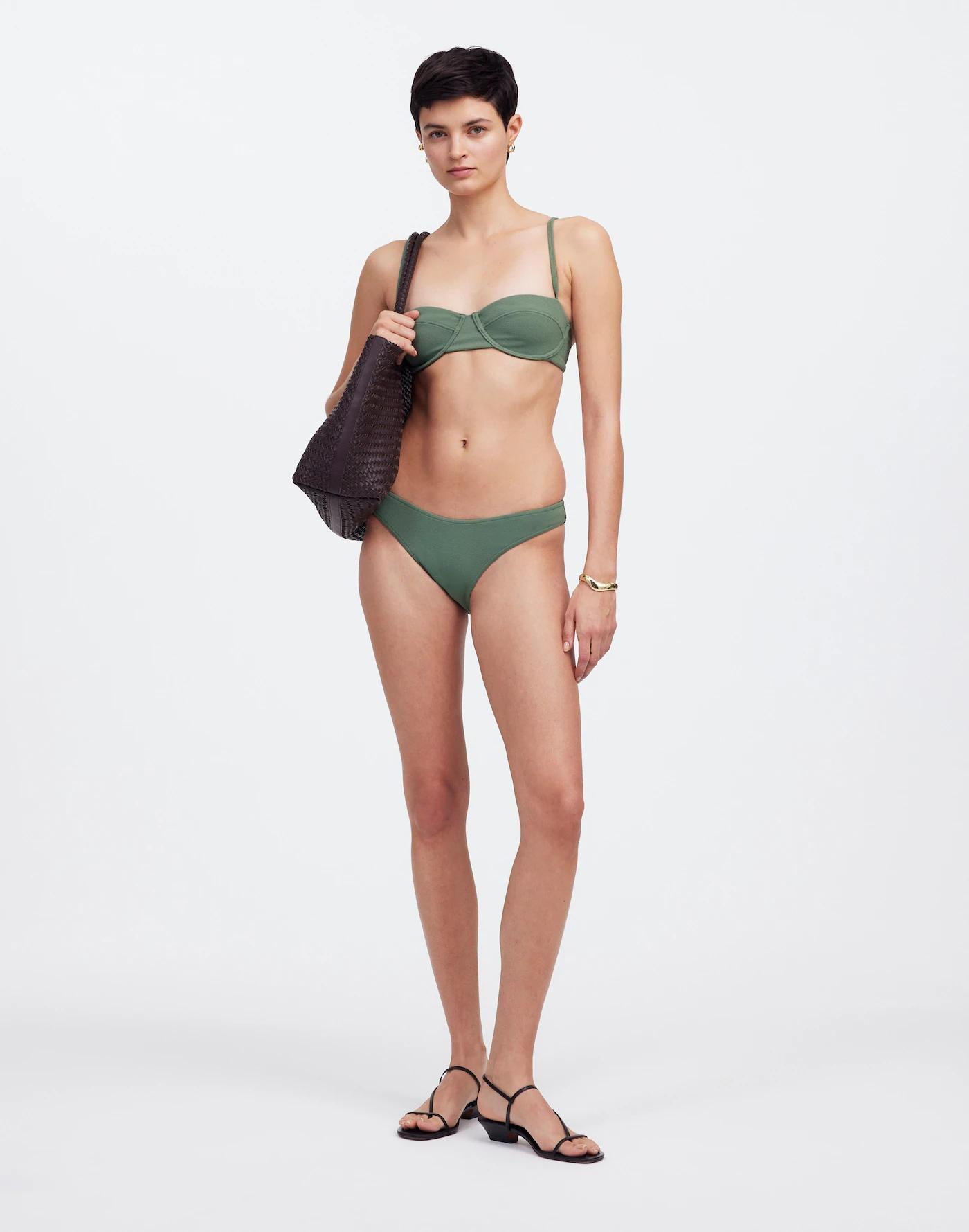 Zulu & Zephyr Eucalyptus Textured Balconette Bikini Top Product Image