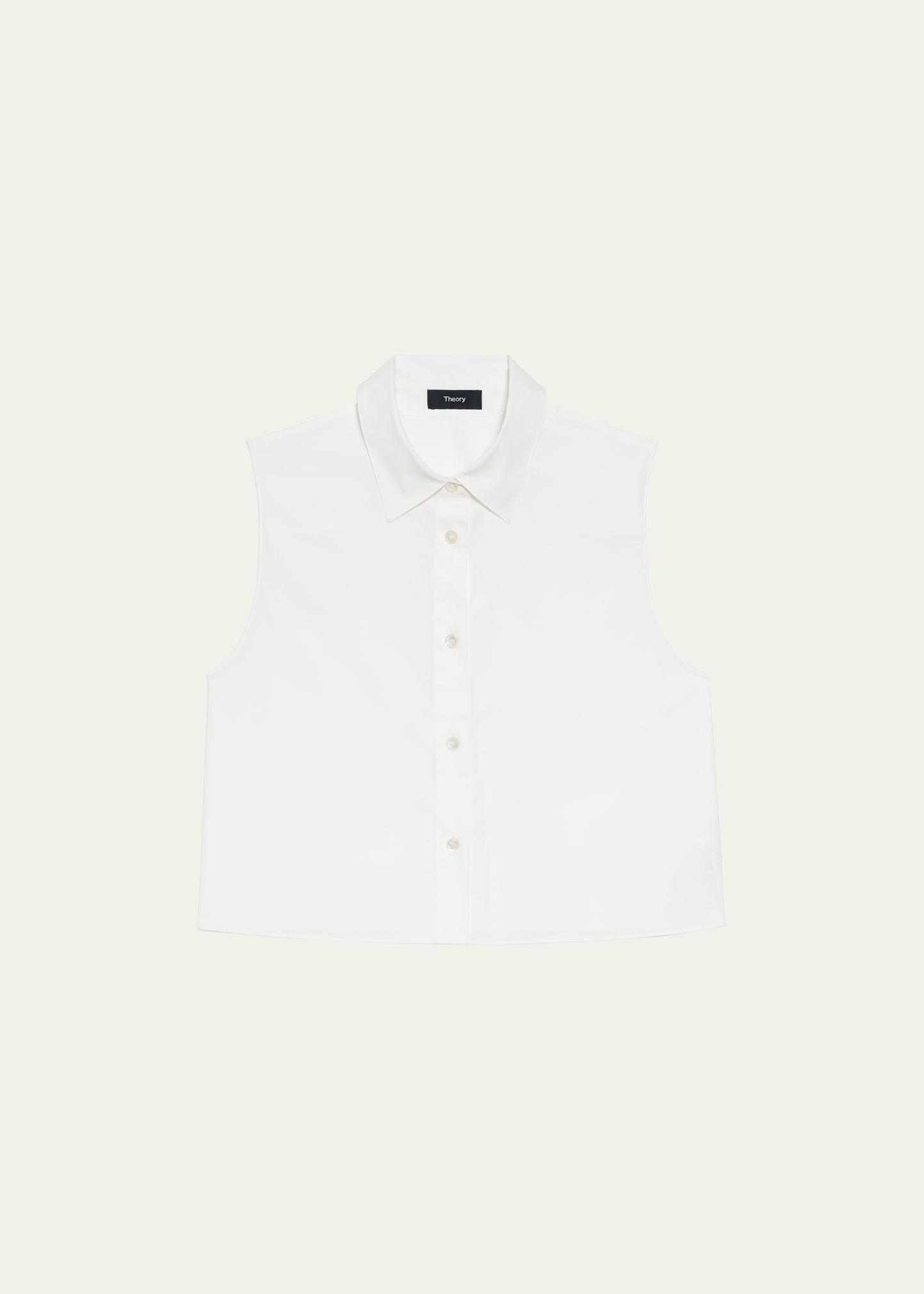 Cropped Sleeveless Cotton Shirt Product Image