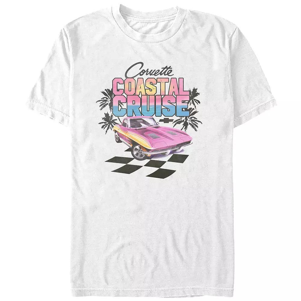 Men's Chevrolet Corvette Coastal Cruise Graphic Tee, Size: XS, White Product Image