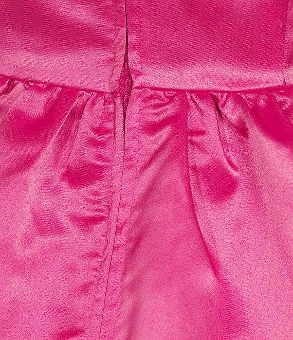 B. Darlin Square Neck Spaghetti Bow Strap Party Dress Product Image