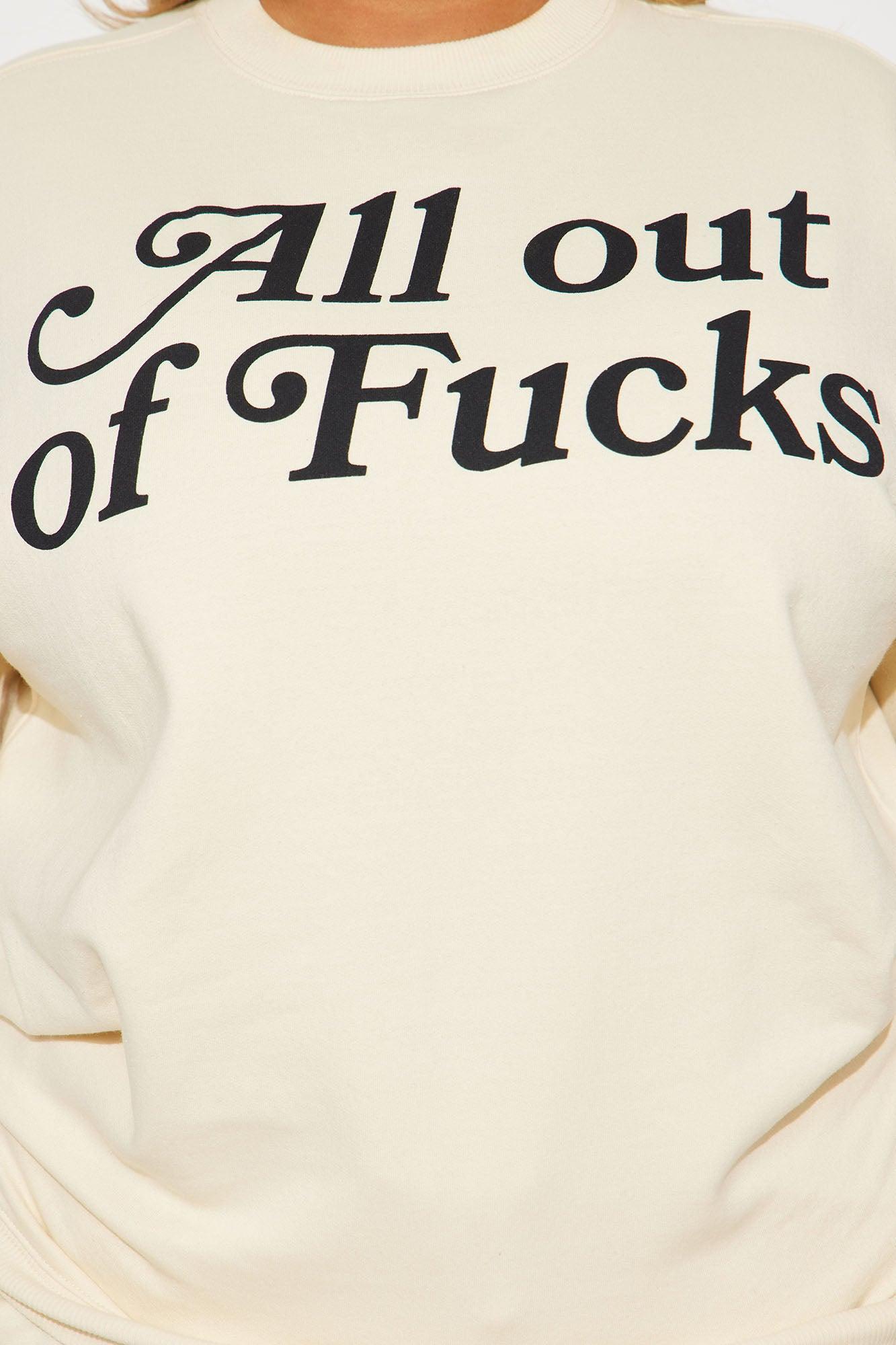 All Out Of Fcks Sweatshirt - Cream Product Image