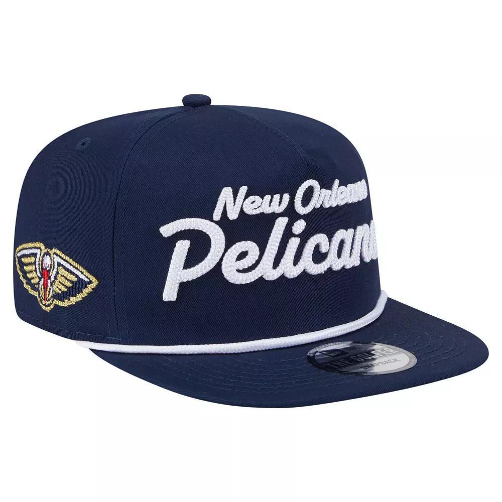 Men's New Era Navy New Orleans Pelicans Team Text Golfer Snapback Hat, Blue Product Image