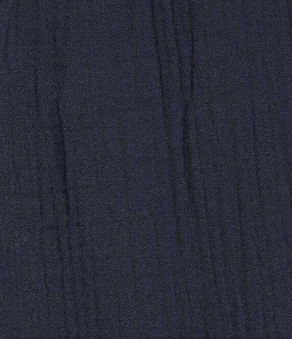 Eileen Fisher Organic Cotton Gauze Elastic Waist Straight Leg Pants Product Image