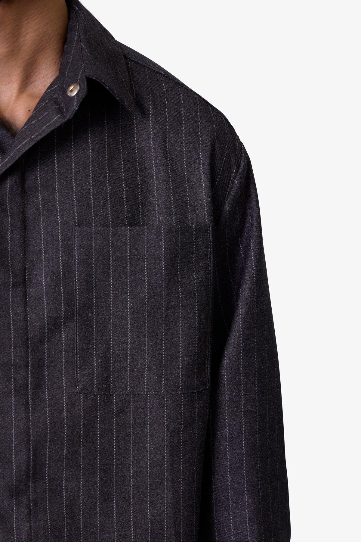 Suited Cropped L/S Shirt - Black Product Image