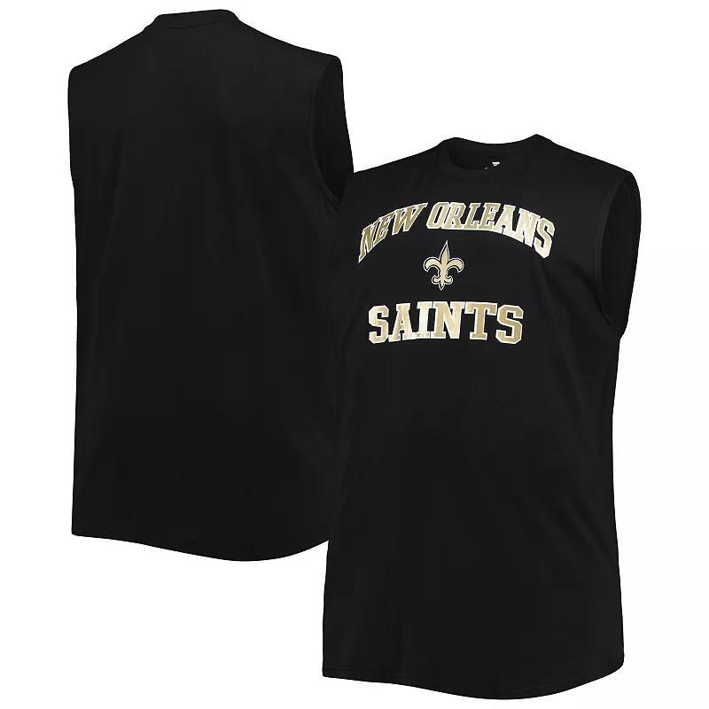 Men's Black New Orleans Saints Big & Tall Muscle Tank Top, Size: 2XB Product Image