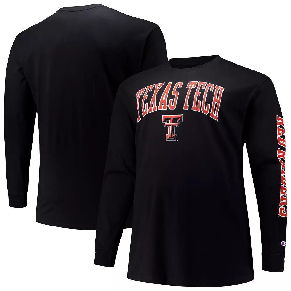 Men's Champion Black Texas Tech Red Raiders Big & Tall 2-Hit Long Sleeve T-Shirt, Size: XLT Product Image