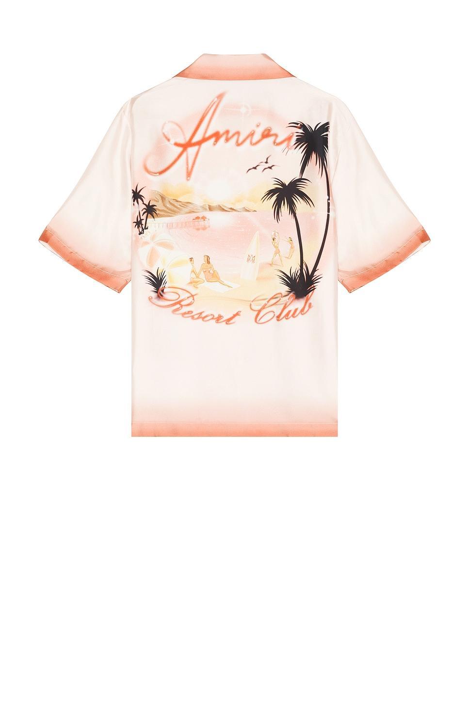 AMIRI Resort Club Bowling Shirt In Rosewater Product Image