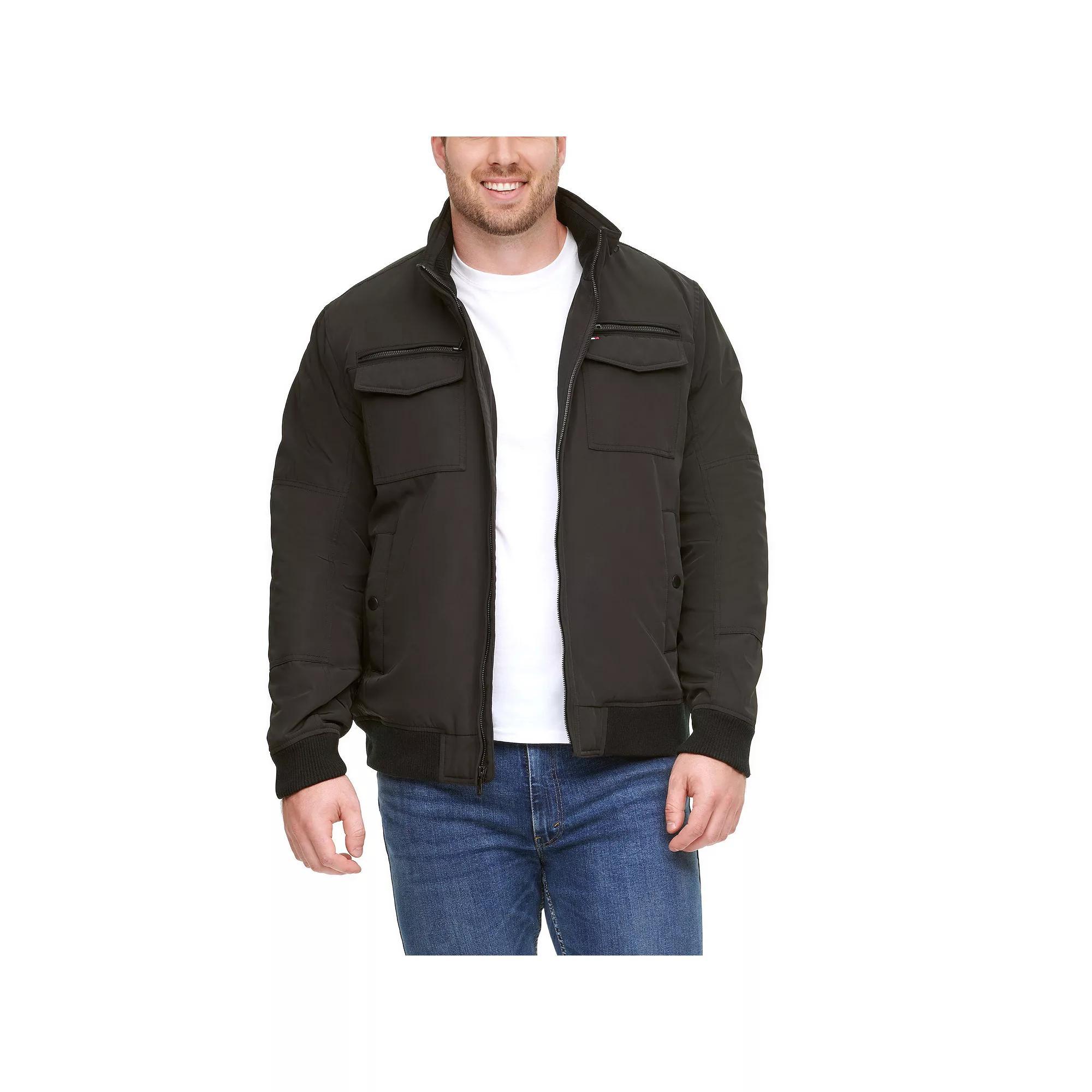 Big & Tall Tommy Hilfiger Midweight Water Resistant Performance Bomber Jacket, Mens Product Image